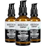 Brooklyn Soap Company Aftershave Serum 3 x 50 ml - Natürliche Pflege nach der Rasur - Beruhigt die Haut, beugt Hautirritationen vor & mindert Rötungen - 3er Set