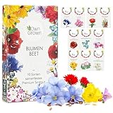 Blumen Samen für Garten und Balkon: 10 Sorten Premium Blumensamen Tütchen als Pflanzensamen Set – Balkonblumen Samen – Wildblumensamen Saatgut Balkon und Garten von OwnGrown