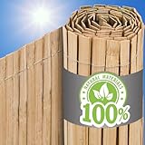 UrFence Deine Oase: 100x300 Bambus Sichtschutz Zaun Holz - 100% Natur Bambusstäbe Wetterfest - Bambuszaun Sichtschutzmatte für Balkon Terrasse Gartenzaun - Pergola Windschutz Garten Sichtschutzwand