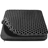 HSSGGV Gelsitzkissen, Orthopädisches Sitzkissen, Sitzkissen für bürostuhl –Weich und bequem mit waschbarem, rutschfestem Stoffbezug，Geeignet für Bürostühle, Rollstühle, Autositze usw(Schwarz)