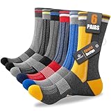 Cirorld Socken Herren, 6 Paar Arbeitssocken, Sportsocken, Wandersocken, Atmungsaktiv, Tennissocken mit VerstäRkte Sohle, SchweißAbsorbierend, Blasenschutz, Geeignet für Arbeit, Laufen, 43-46