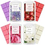 Duftwachs Wax Melts 100% Sojawachs Duftwachswürfel, 4 St*70g, Enthält Jasmin, Lavendel, Kirsche, Rose Duft, Geschenk Set für Raumdüfte, Hochzeiten, Geburtstag, Valentinstag, Weihnachten, Duftlampen