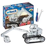 Eitech 00087 Metallbaukasten - Bagger I, Modellauto mit 170 Bauteilen, Baustellenfahrzeug, Modellauto Bausatz, Konstruktionsspielzeug für Kinder ab 8 Jahren
