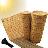 Schilfmatten Sichtschutz Zaun, W:50-160cm, L: 100-1000cm Schilfrohrmatte, Balkon-Schilfmatte Windschutz Sichtschutz Schilfmatte, Für Zaun Garten Terrasse