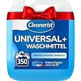 Cleanerist® Universal Waschmittel flüssig für 350 Wäschen - 10l Flüssigwaschmittel Konzentrat für bunte, helle, dunkle Wäsche - XXL Vollwaschmittel mit Frischeduft für 20-95°C, statt Pods, Pulver