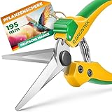 GRÜNTEK Gartenschere COLIBRI Long 195 mm, Bypass-Schneide für Pflanzen, Blumen, Cannabis, Ernteschere, mit Soft-Touch Ergo-Griffe, zentrierte SK5 Präzisions-Klingen, geschmiedeter Körper