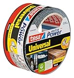 tesa extra Power Universal Gewebeband - Gewebeverstärktes Ductape zum Reparieren, Befestigen, Bündeln, Verstärken oder Abdichten - Schwarz - 10 m x 50 mm