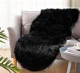 lightlux Faux Lammfell Schaffell Teppich Kunstfell Dekofell in Super weich Lammfellimitat Longhair Fell Optik Nachahmung Wolle Bettvorleger Sofa Matte für Schlafzimmer Kinderzimmer