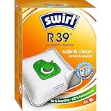 Swirl R 39 EcoPor Staubsaugerbeutel (4 Beutel), reißfeste Staubbeutel für einige Rowenta & Moulinex Staubsauger, 99,9 % Filterung von Hausstaub & allergenem Feinstaub, Natur