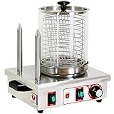 Beeketal 'BHG06c' Profi Gastro Hot Dog Maker mit 2 Heizspießen und 170 mm Korbdurchmesser, Edelstahl Hot Dog Maschine zum erhitzen von Würsten und aufwärmen von Hot Dog Brötchen, Edelstahl Ausführung