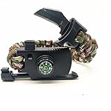 WEREWOLVES 5 in 1 Outdoor Survival Tactical Fallschirm Seil Überleben Seil Armband Mit Kleinen Messer (Tarnung01)
