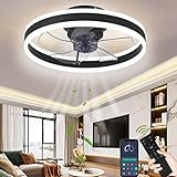 Wildcat Deckenventilator mit Beleuchtung, LED Deckenleuchte mit Ventilator 60W Deckenlampe, 3 Farbtemperatur (3000-6500K) & 6 Geschwindigkeiten Ventilator licht, Leise Deckenventilator Licht