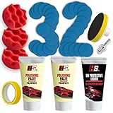 Scheinwerfer-Aufbereitungsset - HS Reparatur-Set - Polierset für matte und blinde Scheinwerfer - Kompletter Scheinwerfer Politur Set - Scheinwerfer klarsicht-set hergestellt in der EU