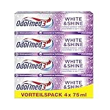 Odol-med3 Zahnpasta White & Shine, Whitening/Zähne aufhellen, 4x 75ml, Odol-med 3 Zahncreme Bewährter 3in1 Schutz.