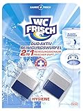 WC FRISCH Duo-Aktiv Reinigungswürfel für Wasserkästen (2 Stück), WC Reiniger bietet hygienische Sauberkeit und Kalkschutz, 2in1 Reinigungsschaum und frischer Duft