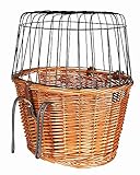 TRIXIE Hundekorb für das Fahrrad vorne bis 5 kg 44 × 48 × 33 cm - gewobener Hundefahrradkorb für den Lenker - in schicker Weidenoptik mit Kunststoff Gitter, 2806