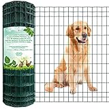Amagabeli 1M X 25M Gartenzaun Zaun Garten 100 x 50mm 2.1 mm Drahtzaun Maschendraht Hundezaun Zaunelemente Grünen Maschenweite Drahtgitter Rolle Kaninchendraht Metall Drahtg Forstzaun Gitterzaun