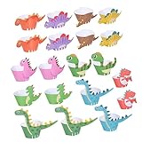 Generisch 30St Dinosaurier-Kuchen-Grenze Dinosaurier-Cupcake-Dekoration Hochzeitsdekorationen für Tische cupcake verpackung tortenverpackung kuchenverpackung dekor Kuchenverpackungsstütze