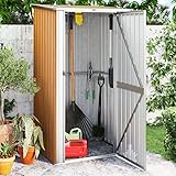 Geräteschuppen, Xichuzi Gerätehaus, Gartengerätehaus, Geräteschrank, Gartenschuppen, Gartenhaus, Garden Shed, Stroage Shed, Braun 118,5x97x209,5 cm Verzinkter Stahl