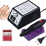 Nagelfräser Elektrische, Elektrische Nagelfeile Maniküre Set, Nagelfeile Elektrisch, 20000u/Min Einstellbarer Geschwindigkeit für Acrylnägel Gelnägel Kallus Entfernen