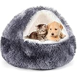 SHJOEE Flauschig Hundebett Muschelform 70cm Katzenbett Warm Tierbett Haustierbett Waschbar Hundesofa Katzensofa Plüsch Hundekorb Katzenkorb Weiche Kuschelbett für Den Schlaf im Innenbereich