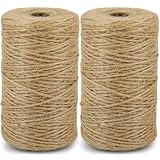 PUWOWYE 400M Juteschnur 1mm, Paketschnur Braun, Jutegarn 100% Natur Jute, Packschnur Geschenk-Band Bastelschnur Dekokordel Jute-Schnur für Garten Bilder Pflanzen Basteln