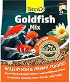 Tetra Pond Goldfish 3in1 Mix - Fischfutter-Mischung aus Flocken, Sticks und Gammarus für alle Goldfische und Kaltwasserfische im Teich, 4 L Beutel