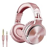 wsdhswhdhsdsds Kopfhörer mit Geräuschunterdrückung, kabelgebunden, DJ-Kopfhörer, Stereo-Gaming-Headset mit Mikrofon für Telefon, Studiomonitor-Kopfhöreradapter, Roségold (Schwarz)