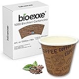 bioexxe Espresso pappbecher kaffee 75ml 1000 Stück Biologisch abbaubare einwegbecher | kaffeebecher widerstehen Getränken bis zu 85°/90°- Kleine Größe für italienischen Espresso (braun)