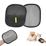 runpeak 2 Stück Tierhaarentferner Handschuh – Effiziente Haarentfernung, Katzenhaarentferner, Doppelseitiger Fellmagnet, Wiederverwendbarer Haarentfernung Handschuh Tiere mit Anti-Statik-Funktion