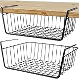 Roysmart Aufbewahrungskorb, 2 Stück Hängekorb Metall Aufbewahrungskorb, Hängekorb Regal Unter Schrank Hängekorb Metall Korb-Organizer Regaleinhängekorb für Küche, Büro, Speisekammer, Bad, Schrank