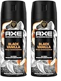 Axe Fine Fragrance Collection Premium Bodyspray Black Vanilla Deo ohne Aluminium für 72 Stunden Frische 150 ml (Packung mit 2)