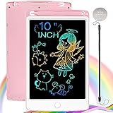 NOBES LCD Schreibtafel Spielzeug Mädchen 2 3 4 5 6 + Jahre, 10 Zoll Bunte Maltafel Zaubertafel Kinder, Geburtstag Weihnachten Geschenke für Mädchen Einhorn Spielzeug Lernspielzeug (Rosa)