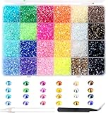 24000Pcs Strasssteine für Nägel, BetterJonny Strasssteine zum Basteln 3mm Nail Art Strasssteine Flatback Edelsteine Runde mit Pinzette und Punktierung Stift für DIY Handwerk Nägel Kleidung, C