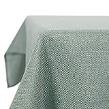 Deconovo Outdoor Tischdecke Abwaschbar Gartentischdecke Tischdecke Gartentisch Wetterfest Leinenoptik Lotuseffekt Tischwäsche Wasserabweisend Tischtuch für Esszimmer Küche 240x140 cm Dunkelgrün