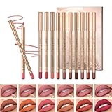 LOPHE Lip Liner Set, 12 Stück Wasserfester Lippenkonturenstift mit Mattes Finish, Lipliner Langanhaltender, Voller Textur, Lippenkonturenstift für Ideal Definierte Lippen