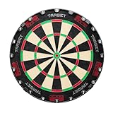 Target Darts Tor Dartboard, Steel Tip Dart Board | Wettkampf-Dartscheiben aus Stahl mit Standard-Spitze, Befestigungsset, moderner rotierender Zahlenring, Premium-Sisal aus Madagaskar, Edelstahl