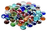 900 Gramm Glasnuggets Premium Muggelsteine BUNT Mix 15-21mm ca. 180 Stück Deko Bunte Glassteine