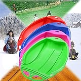 Schlitten,Schlitten Erwachsene und Kinder,Schneeschlitten Kunststoffrodel,Neu Kinder und Erwachsene Runde Sand Slider Disc Spielzeug Schnee Schlitten Ski Pad Board,für zum Skifahren im Freien. (Rot)