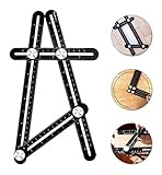 Angleizer Meßlineal Alacrit Aluminium-Legierung Multi-Angle Verbesserte All-Metall-Knöpfe Gelasertes Angleizer Vorlage Werkzeug for Bastler, Bauherren, Dachdecker, Handwerker, Schreiner und Architekt