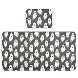 Babybettmatratze, Motiv: Halloween-Geister, kühlend, 71,1 x 132,1 cm, atmungsaktiv, waschbar, Schwarz