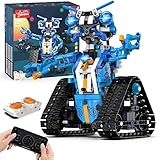 Henoda Roboter Kinder Spielzeug Gebäude Konstruktions Bausatz, 3-in-1 STEM Ferngesteuerter und App Gesteuerter Roboter Spielzeug Geschenke für Jungen und Mädchen ab 8 9 10 11 12 Jahren – 606 Stück