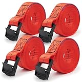 Magma 4-Pack | 2.5M Spanngurte Kurz Befestigungsgurt Klemmschloss | 500Kg Widerstand Zurrgurte | Sichere Verladung von Auto, Kajak, Kanu, Gepäck, Surfboard, Fahrrad