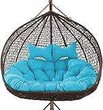 Doppel-S-Stuhlkissen, Ersatzkissen, großes Eierstuhlkissen mit verstellbarem Kissen für drinnen und draußen, Garten, Balkon, Schaukelkorb, Rattanstuhlauflage, Sitzkissen, bequem und stilvoll