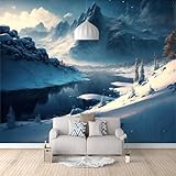 Fototapete Wohnzimmer Schlafzimmer Kinderzimmer Küiche300x210cm Berge Schneeberg Vliestapete Modern Wanddeko Wandbilder Nicht Selbstklebend