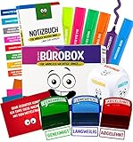 Lustige Büro Geschenk Box | Witzige Geschenkidee für Arbeitskollegen | 24-teilig | Textmarker, Anti-Stress Würfel, Notizblock, Stempel uvm.