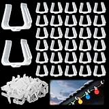 UBERMing 80 Stück Dachrinnenhaken für Lichterketten Halterung Dachrinne Kunststoff Dachrinnenhalter, Befestigung Lichterkette Regenrinne Weihnachtslicht Clips für Fascia Board Traufen Decke Zäune