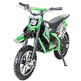Actionbikes Motors Mini Kinder Crossbike Gepard 𝟱𝟬𝟬 Watt | 36 Volt - Bis 𝟮𝟱 km/h - 3 Geschwindigkeitsstufen - Scheibenbremsen - Pocket Bike - Motorrad - Motocross - Dirt Bike - Enduro (Grün)