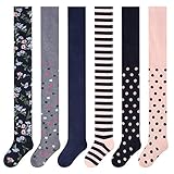 L&K-II 6er Kinder Strumpfhose Mädchen Strumpfhose Baby Strumpfhose für Mädchen Blumen Punkt Streifen Muster 6 Stück in Set 27257 134-140