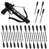 fUfIzU 6,7 Zoll Bogenschießen-Aluminium-Armbrustpfeile Mit Hochschlagfesten Bolzen. Kurze Pfeile Für 50-80-Pfund-Jagdarmbrüste Für Präzisionszielpfeile. Aluminiumpfeile, Ohne Armbrust,Schwarz,12